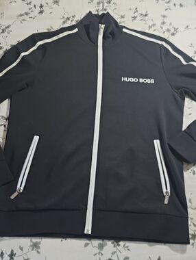 Hugo Boss Black Track Jacket Set  with White Trim, Sz S